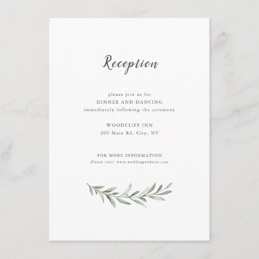 Eenvoudige kalligrafie rustige bruine bruiloft informatiekaartje (Voorkant)