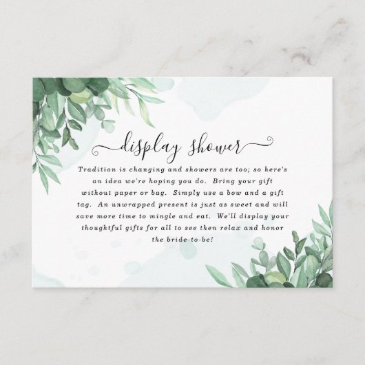 Eenvoudige kalligrafie rustige groen informatiekaartje (Voorkant)