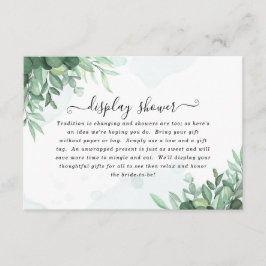 Eenvoudige kalligrafie rustige groen informatiekaartje