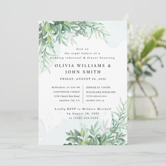 Eenvoudige kalligrafie rustige groen kaart (Staand voorkant)