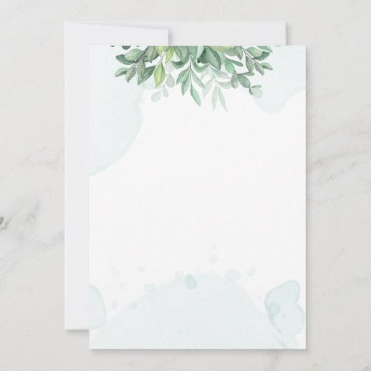 Eenvoudige kalligrafie rustige groen kaart (Achterkant)