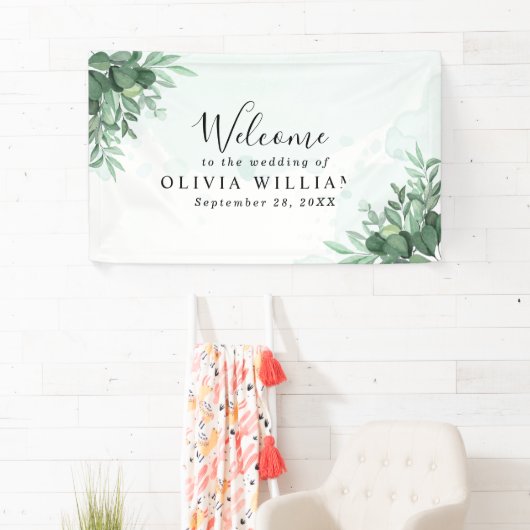 Eenvoudige kalligrafie rustige groen spandoek (Insitu)