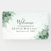 Eenvoudige kalligrafie rustige groen spandoek (Horizontaal)