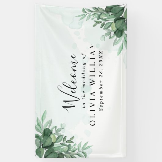 Eenvoudige kalligrafie rustige groen spandoek (Verticaal)