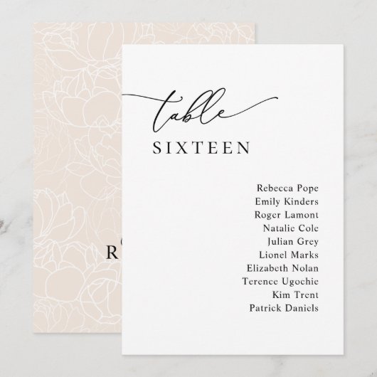 Eenvoudige kalligrafie Rustige Kaarten van het Pla (Voorkant / Achterkant)