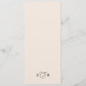 Eenvoudige kalligrafie-script Blush Weddenrennen Menu (Achterkant)