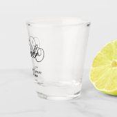 Eenvoudige kalligrafie Script Bruid Wedding Shot Glas (Rechts)