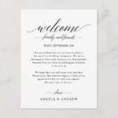 Eenvoudige kalligrafie Script bruiloft welkomsttas Informatiekaartje (Voorkant)