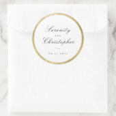 Eenvoudige kalligrafie script eenvoudige huwelijks ronde sticker (Tas)