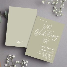 Eenvoudige kalligrafie Script Elegant Sage Green Kaart