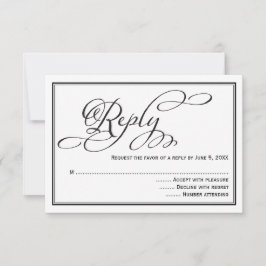 Eenvoudige kalligrafie script huwelijksreactiekaar RSVP kaartje