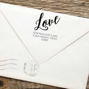 Eenvoudige kalligrafie Script Liefde Retouradres S Zelfinktende Stempel