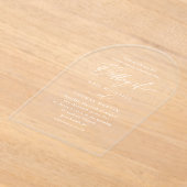 Eenvoudige kalligrafie script minimalistische brui acryl uitnodigingen (Laagn)