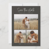 Eenvoudige kalligrafie Script Moderne vier foto Save The Date (Voorkant)