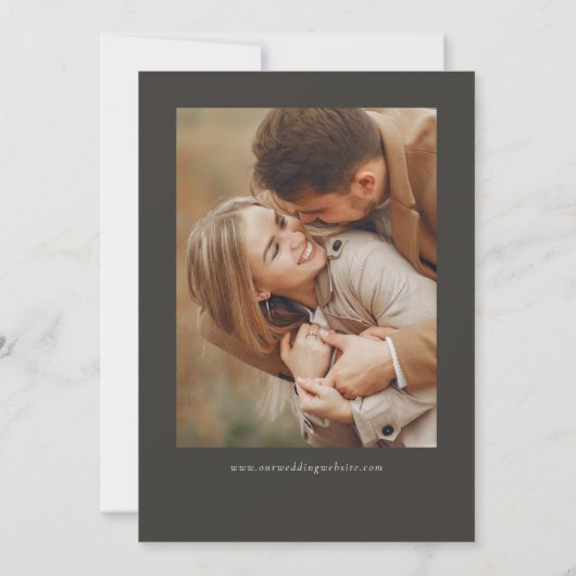 Eenvoudige kalligrafie Script Moderne vier foto Save The Date (Achterkant)