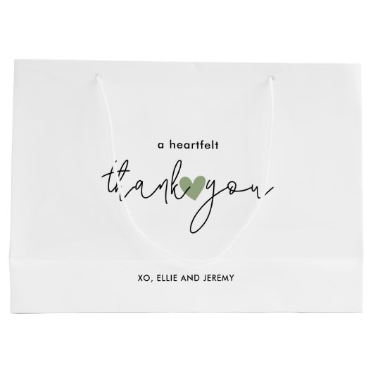 Eenvoudige kalligrafie Script Sage Groene Hart Bru Groot Cadeauzakje (Achterkant)