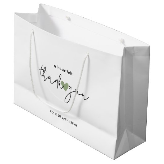 Eenvoudige kalligrafie Script Sage Groene Hart Bru Groot Cadeauzakje (Voorkant Gekanteld)