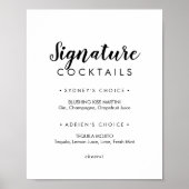 Eenvoudige kalligrafie Signature Cocktails Sign Poster (Voorkant)