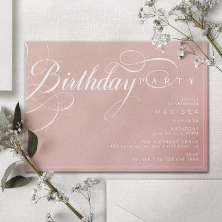 Eenvoudige kalligrafie stoffig Roos roze blush ver Kaart