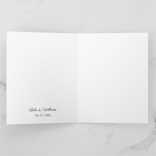 Eenvoudige kalligrafie Tekst bruiloft Hartelijk da Bedankkaart (Binnen)