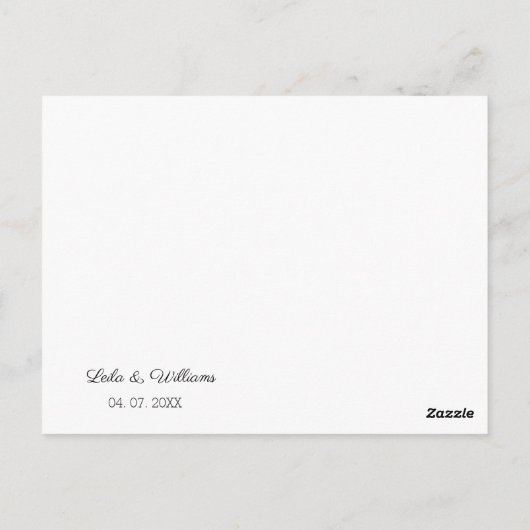 Eenvoudige kalligrafie Tekst bruiloft Hartelijk da Briefkaart (Achterkant)