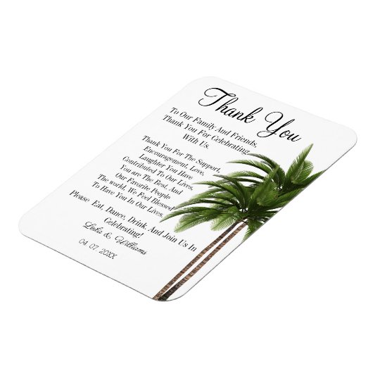 Eenvoudige kalligrafie Tekst bruiloft Hartelijk da Magneet (Linkerzijde)