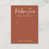 Eenvoudige Kalligrafie Terracotta Oorbel Display K Visitekaartje (Voorkant)