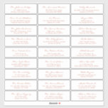 Eenvoudige kalligrafie Terracotta Wedding Guest Sticker<br><div class="desc">Een moderne en elegante trouwgastenlabels in terracotta en witte kleurenschema. Pas de namen en adressen van alle 27 gasten aan.</div>