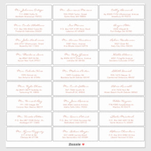 Eenvoudige kalligrafie Terracotta Wedding Guest Sticker