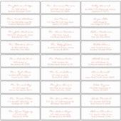 Eenvoudige kalligrafie Terracotta Wedding Guest Sticker (Voorkant)