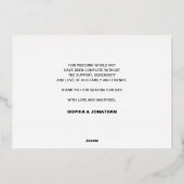 Eenvoudige kalligrafie trouwfoto bedankt voor je k folie feestdagenkaart (Achterkant)