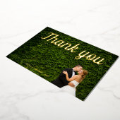 Eenvoudige kalligrafie trouwfoto bedankt voor je k folie feestdagenkaart (Gedraaid)