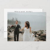 Eenvoudige kalligrafie trouwfoto Dank u Aankondigingskaart (Voorkant / Achterkant)