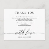 Eenvoudige kalligrafie trouwfoto Dank u Aankondigingskaart (Achterkant)
