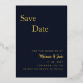 Eenvoudige kalligrafie van de marine foto bespaart folie uitnodiging (Voorkant)