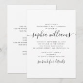 Eenvoudige kalligrafie vrijgezellenfeest weekend kaart (Voorkant / Achterkant)