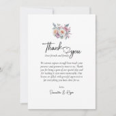 Eenvoudige kalligrafie Waterverf Bloemen Bruiloft Bedankkaart (Voorkant)