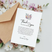 Eenvoudige kalligrafie Waterverf Bloemen Bruiloft Bedankkaart