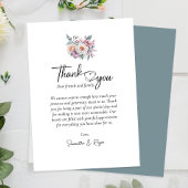 Eenvoudige kalligrafie Waterverf Bloemen Bruiloft Bedankkaart