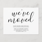 Eenvoudige kalligrafie We hebben het huis verplaat Aankondigingskaart (Voorkant)