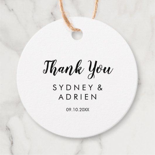 Eenvoudige kalligrafie Weddenschap Bedankt Bedankjes Labels (Voorkant)