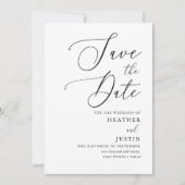 Eenvoudige kalligrafie Weddenschap Bespaar de data Kaart (Voorkant)