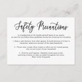 Eenvoudige kalligrafie Wedding Veiligheidsmaatrege Informatiekaartje (Voorkant)