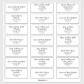 Eenvoudige kalligrafie-weduwnaar-Adresetiketten Sticker (Vel)