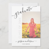 Eenvoudige kalligrafie White Black Afstuderen 2 Fo Kaart (Voorkant)