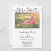 Eenvoudige kalligrafie White Black Afstuderen 2 Fo Kaart (Achterkant)