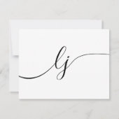 Eenvoudige kalligrafie Wit gepersonaliseerd briefp Notitiekaartje (Achterkant)