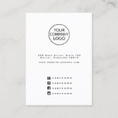 Eenvoudige Kalligrafie Witte Oorbel Display Kaart Visitekaartje (Achterkant)