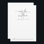 Eenvoudige kalligrafie Woorden van het Wisdom Advieskaart<br><div class="desc">Deze simpele calligrafie trouwwoorden van wijsheidsadviezen zijn perfect voor een rustige bruiloft. Het eenvoudige en elegante ontwerp kenmerkt klassieke en fancy manuscripttypografie in zwart-wit. Deze kaarten zijn perfect voor een bruiloft, vrijgezellenfeest, baby shower, graduatiedag en nog veel meer. Pas de kaarten aan met de namen van de bruid en de...</div>