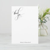 Eenvoudige kalligrafie zwart-wit bedankkaart (Staand voorkant)